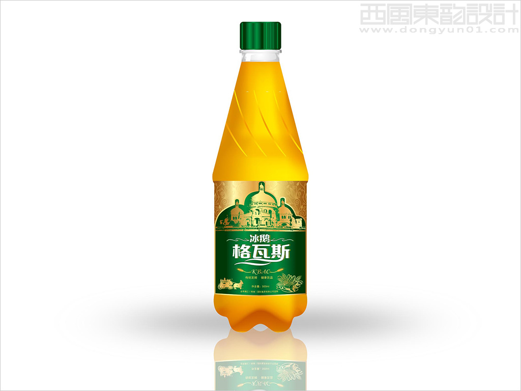黑龍江省富錦市冰鵝啤酒有限責任公司冰鵝格瓦斯500毫升pet塑料瓶裝飲料包裝設(shè)計