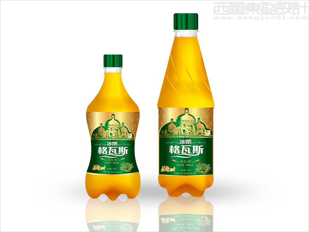 黑龍江省富錦市冰鵝啤酒有限責任公司冰鵝格瓦斯pet塑料瓶裝飲料包裝設(shè)計