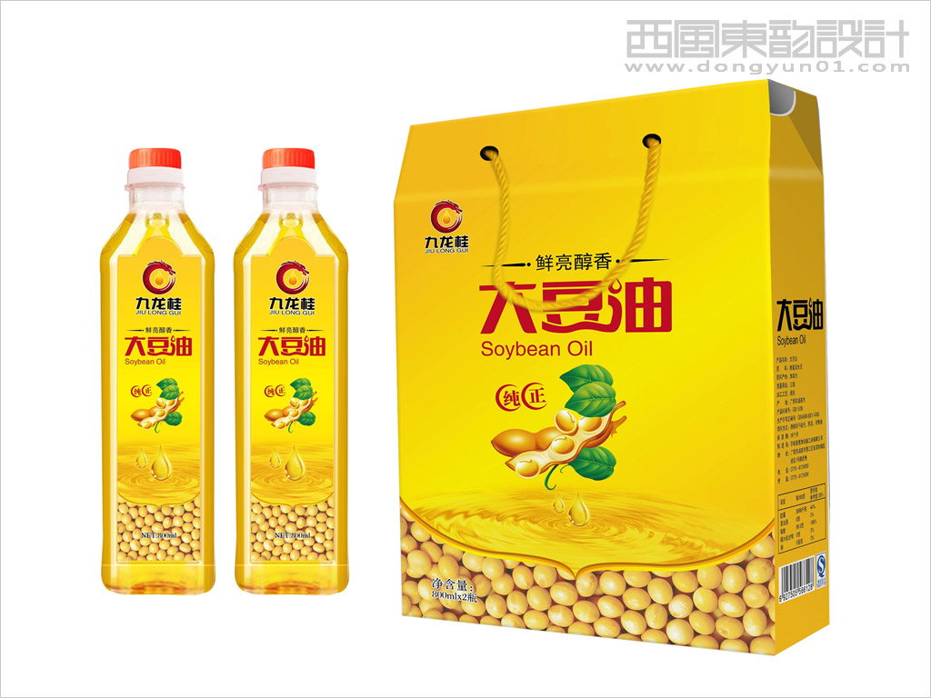 澳加糧油工業(yè)有限公司大豆油禮盒包裝設計、大豆油瓶簽設計