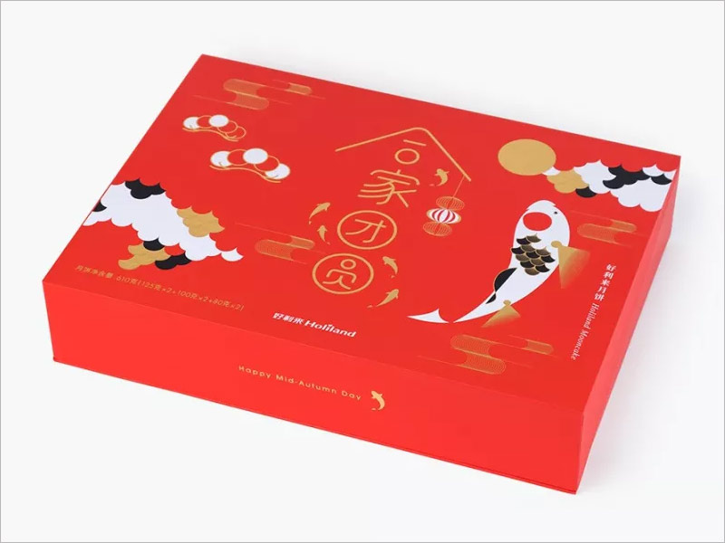 好利來(lái)月餅禮盒包裝設(shè)計(jì)，合家團(tuán)圓，連年有余