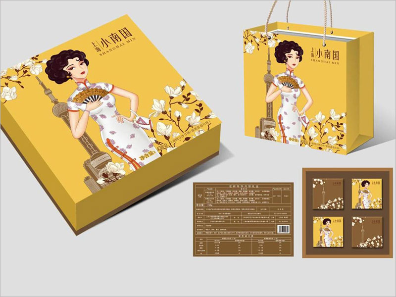 上海小南國(guó)月餅禮盒包裝設(shè)計(jì)，手繪老上海風(fēng)，獨(dú)具特點(diǎn)