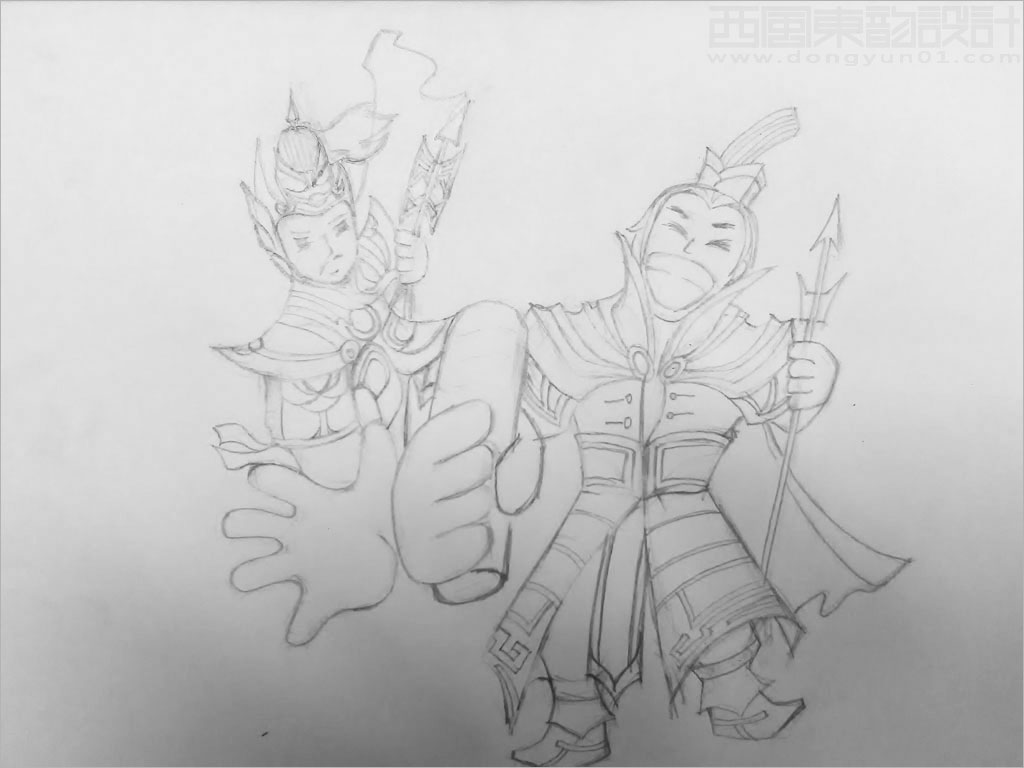 劉邦、項羽卡通人物形象設計草圖