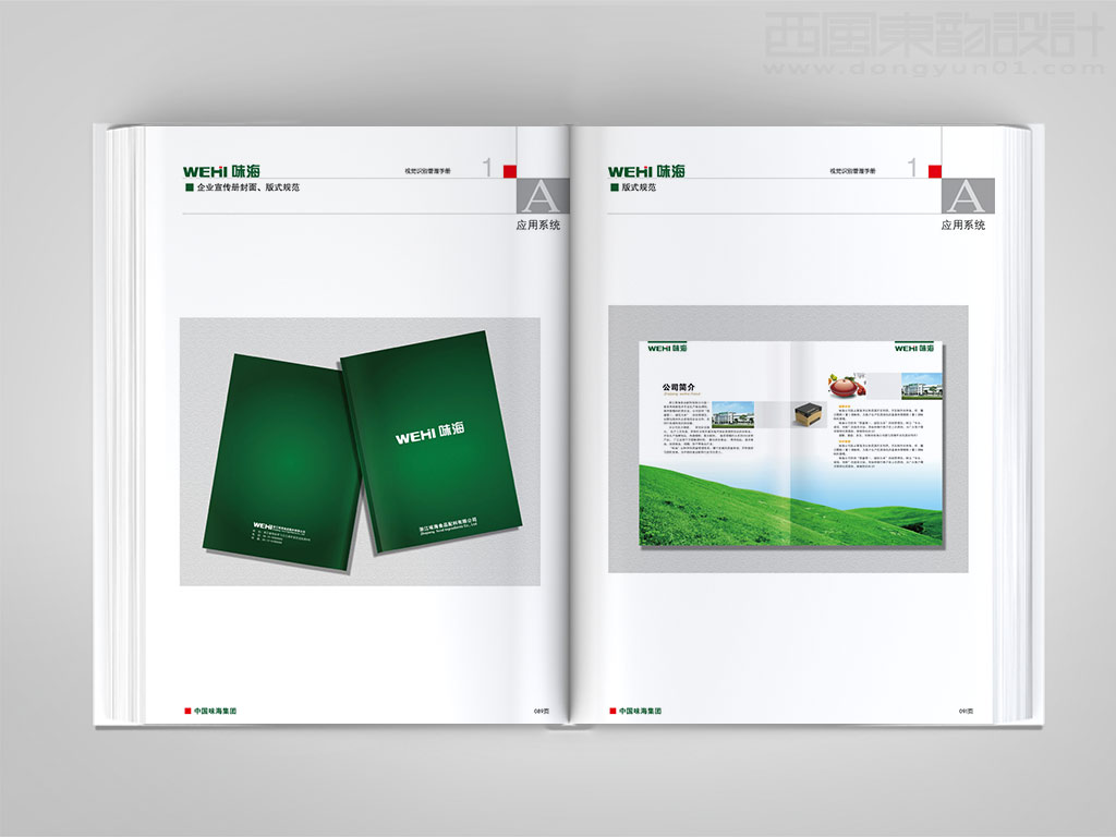 浙江味海食品集團公司vi設計之企業(yè)宣傳畫冊封面設計內頁版式設計