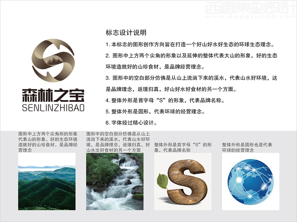 浙江金華市森林之寶農林科技開發(fā)有限公司標志設計創(chuàng)意理念說明釋義圖