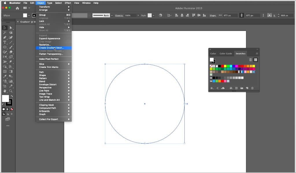  ADOBE ILLUSTRATOR設(shè)計(jì)軟件中漸變網(wǎng)格工具的使用圖文教程第1步：選擇對(duì)象