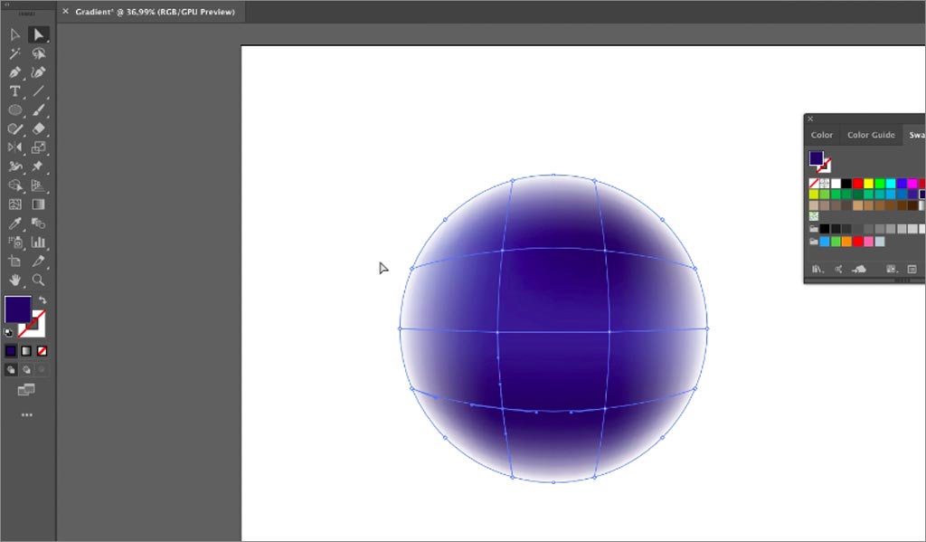 ADOBE ILLUSTRATOR設(shè)計(jì)軟件中漸變網(wǎng)格工具的使用圖文教程第4步：為對(duì)象添加顏色