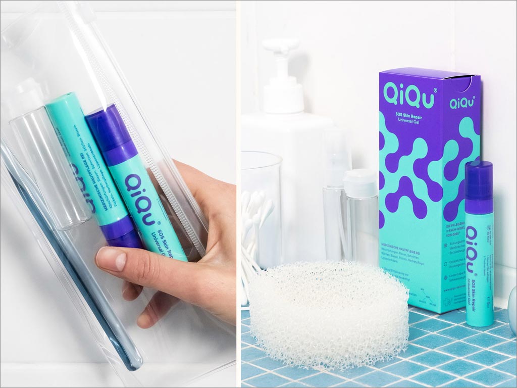 德國(guó)QiQu皮膚修復(fù)通用凝膠藥品包裝設(shè)計(jì)實(shí)物照片