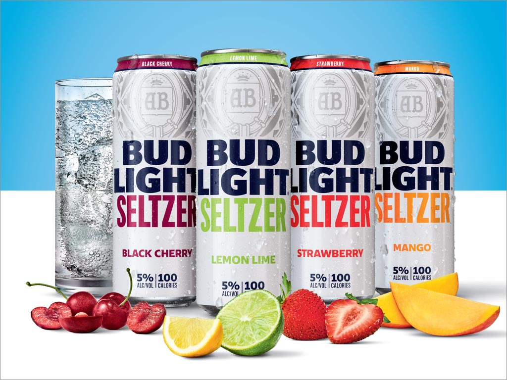 Bud Light水果味氣泡蘇打水易拉罐包裝設(shè)計