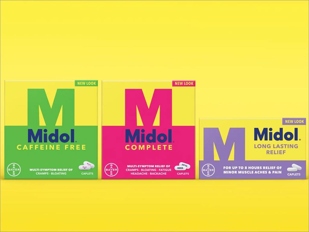 美國拜耳Midol月經(jīng)止痛片OTC藥品包裝設計