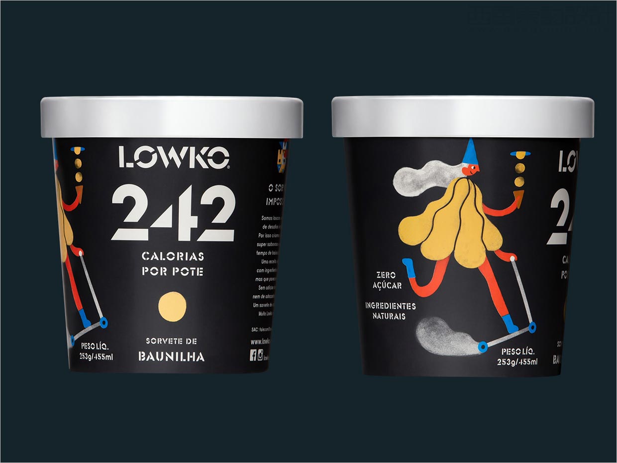 采用超現(xiàn)實插圖的巴西Lowko冰淇淋包裝設計