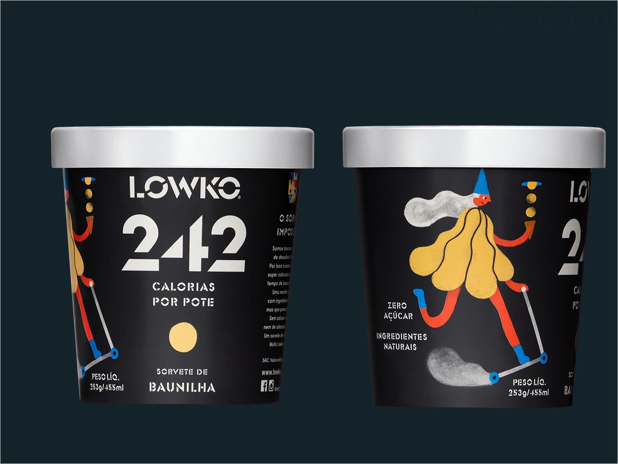 采用超現(xiàn)實插圖的巴西Lowko冰淇淋包裝設計