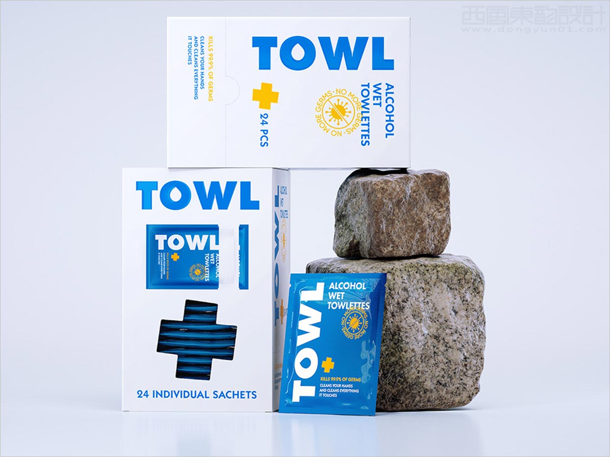 波蘭TOWL抗菌消毒濕巾紙盒與內(nèi)袋包裝設計