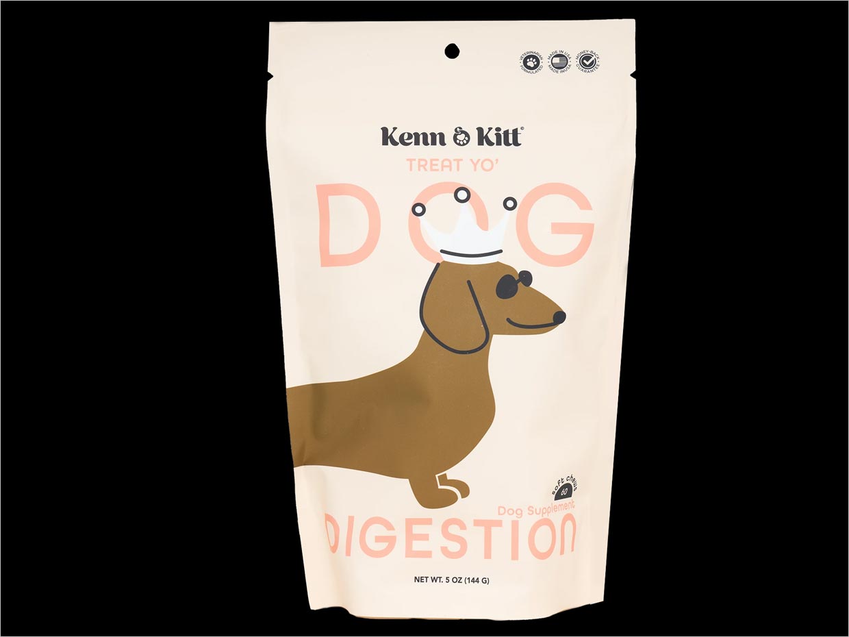 美國Kenn&Kitt寵物狗消化補充劑營養(yǎng)保健食品包裝設計