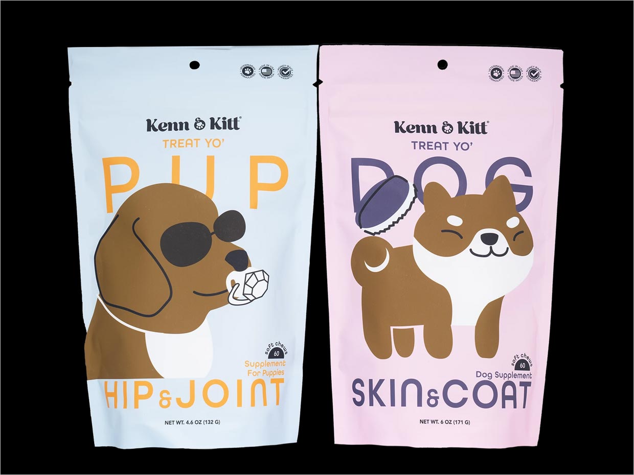 美國Kenn&Kitt寵物狗營養(yǎng)保健食品補充劑包裝設計