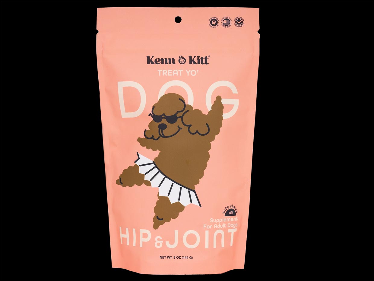 美國Kenn&Kitt寵物狗成犬髖關節(jié)營養(yǎng)保健食品補充劑包裝設計