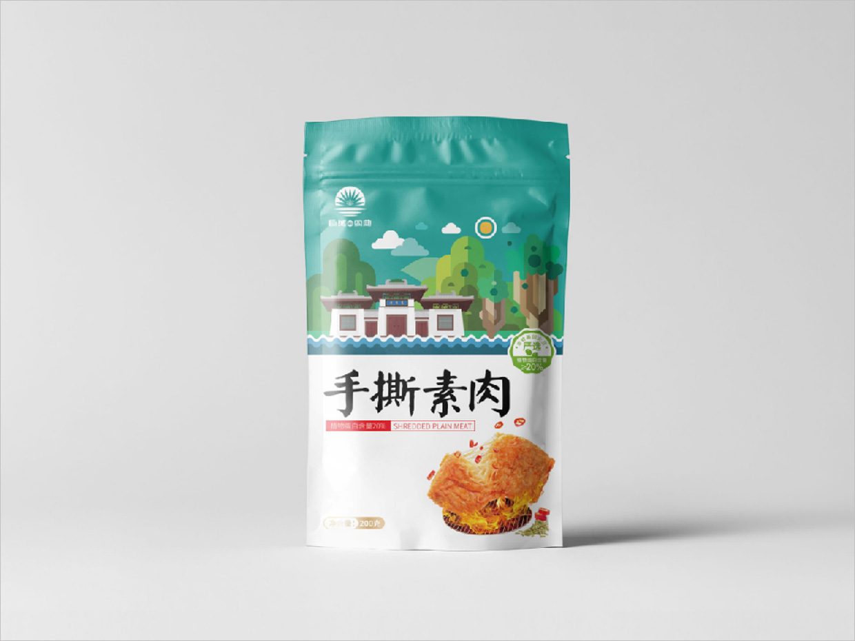 自然的恩典產(chǎn)品包裝設計之手撕素肉包裝設計